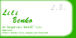 lili benko business card